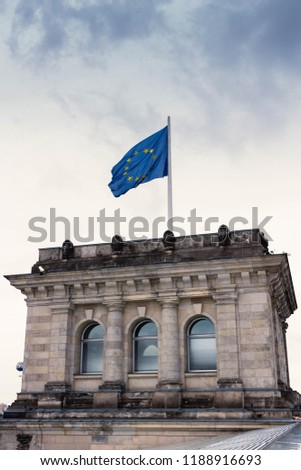 Similar – Image, Stock Photo European flag on the Reichstag