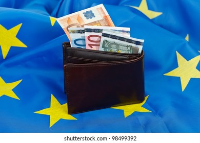 EU Flag With Wallet And Money