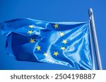 EU flag waving in the wind