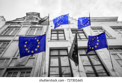 EU Flags In Brussels