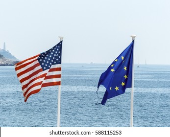 Eu And Us Flags