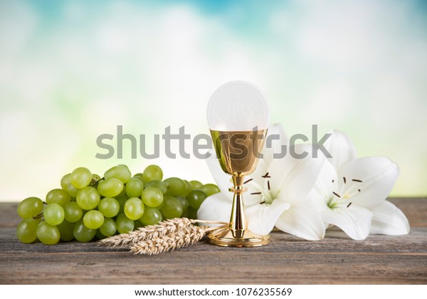 Eucharist Sacrament Communion Background Stock Photo (Edit Now) 1076235569
