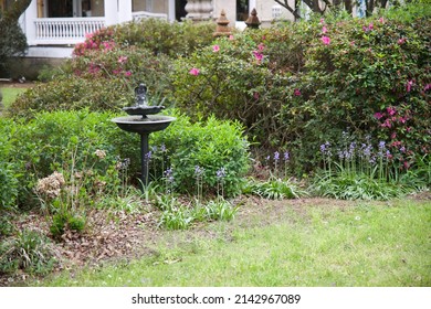 "Eufaula, AL, U.S.A.-April 2, 2022:Beautiful Southern Plantation style mansions and gardens"