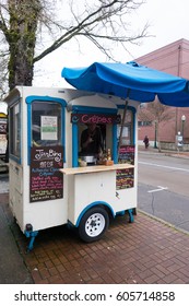 EUGENE, OR - MARCH 9, 2017: Crepes And Jian Bing Food Truck On The University Of Oregon Campus.