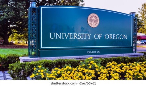 Eugene, Oregon, USA - Aug. 11, 2013: The University of Oregon. Founded in 1876, the University of Oregon is a public flagship research university located in Eugene, Oregon, USA.