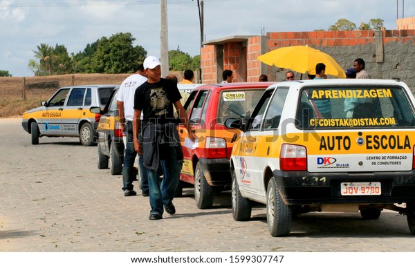 eunapolis, bahia / brazil - September 2, 2008: School\
bus students are seen during test to acquire driver\'s seat in\
Eunapolis City. 