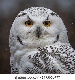 The Eurasian Snowy Owl (Bubo scandiacus), also known simply as the Snowy Owl, is a large, majestic owl native to the Arctic regions of Eurasia and North America. It is renowned for its striking white  - Powered by Shutterstock