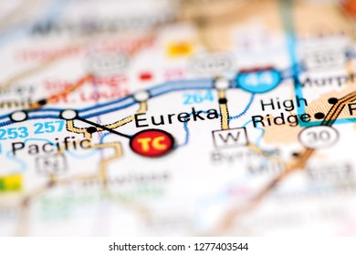 Eureka. Missouri. USA On A Geography Map