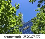 Eureka tower, Melbourne Australia against blue sky 