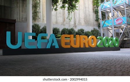 EURO 2020, ROME, Italy - June 3, 2021. UEFA EURO 2020 Sign At Stadio Olimpico Rome