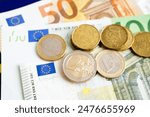 Euro banknote cash money, finance economic banking business exchange market concept.