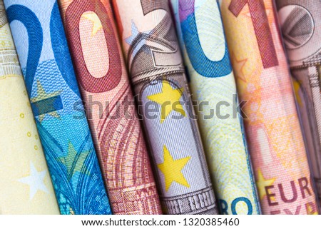 euro bills closeup, european currency cash money