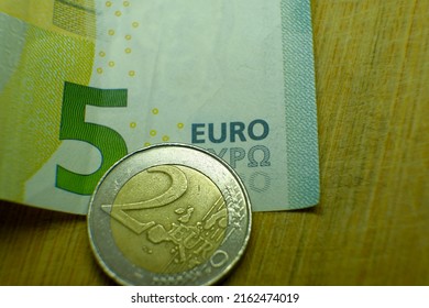 Euro Close-up. Money Depreciation Concept. World Inflation.