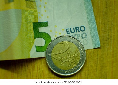 Euro Close-up. Money Depreciation Concept. World Inflation.