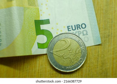 Euro Close-up. Money Depreciation Concept. World Inflation.