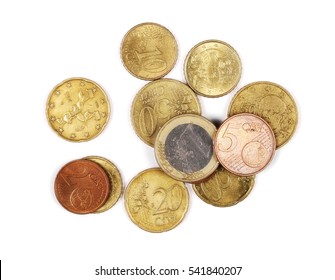 Euro Coins Isolated On White