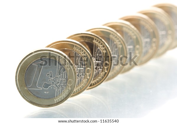 Euro Coins Line Pattern Reflection Stock Photo Edit Now 11635540 - 