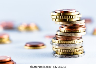 Euro Coins Money Stack Tower