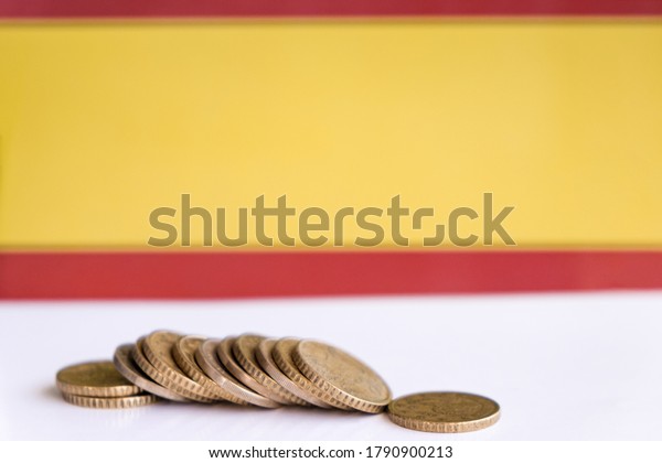 Euro coins at\
a white background economy\
europe