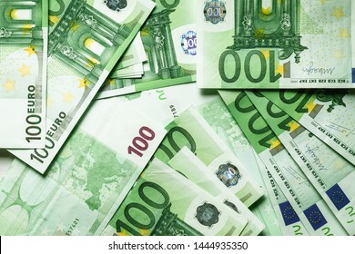 Euro Currency, Offers 100 Euro Bank Note On Table