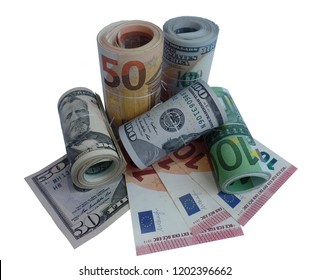 Euro Dollar Bank Notes Money Png Isolated