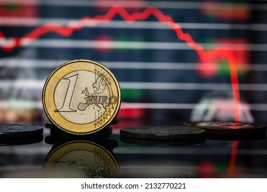 Euro Inflation Concept Stagflation Plunge Chart Red Line Macro - Shutterstock ID 2132770221