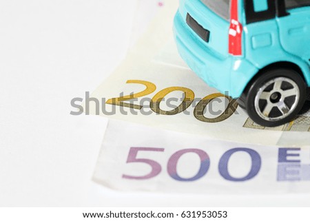 Euro money and a car