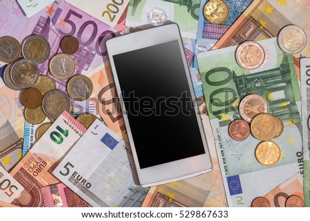 Euro money and phone