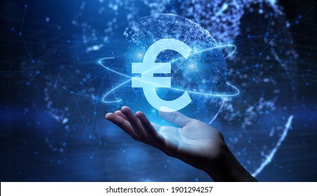 Euro sign on virtual screen. Online banking currencies exchange financial concept. - Powered by Shutterstock