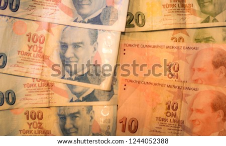 Euro Turkish Lira Banknotes Stacked Up Stock Photo Edit Now - 