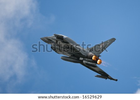 Eurofighter Typhoon climbing on afterburners