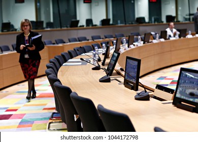 Eurogroup Finance Ministers Meeting At The European Council In Brussels, Belgium On Mar. 12, 2018. 