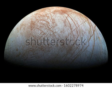 europa one of jupiters moons its surface is a ice lake