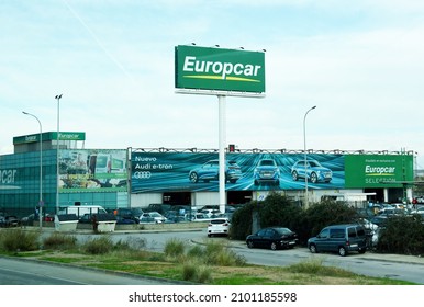 Europcar Barcelona Car Hire (BCN). Europcar Car Rental at Barcelona Airport. December 15, 2021, Spain, Barcelona. 