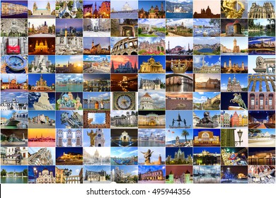 Europe Attractions Collage Stock Photo 495944356 | Shutterstock