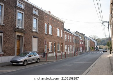 Europe Belgium Village Street. Brick Houses. Travelling Around Europe. Florelle, Namur