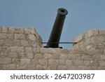 Europe Croatia Dalmatia Dubrovnik UNESCO World Heritage Site Cannon at Fort Saint Lawrence
