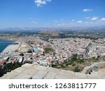  Europe, Greece, Nafplion, view of the beautiful modern
 city, surrounded by hills
                              