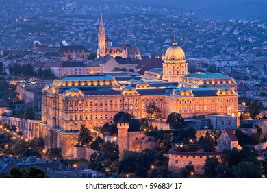 Europe, Hungary, Budapest, Castle Hill And Castle. City View