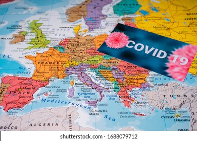 Europe map Coronavirus Covid-19 Quarantine background