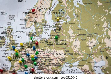 Europe Map Pins Travel Your Planning Stock Photo 1666510042 | Shutterstock