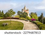 Europe, Portugal, Viana do Castelo. Sanctuary of the Sacred Heart on the Monte de Luzia, Mount of Saint Lucy.