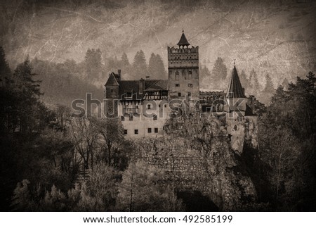 Europe, Transylvania, Romania, 13th century Castle Bran, associated with Vlad II the Impaler, AKA Dracula.Queen Marie of Romania's later residence.