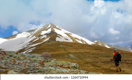 European Balkan Mountain Panoramic View Clouds Snow and blue skies - Shutterstock ID 1264710994