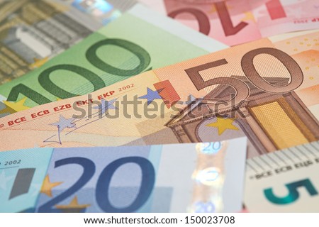 European Bank notes, Euro  currency from Europe, Euros. Imagine de stoc © 
