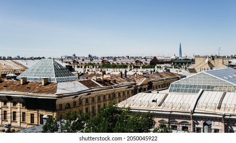 European City Roofs. View Of The City From The Roof. Saint Petersburg Roofs. Tourist Trend. Visiting Card Of The City.