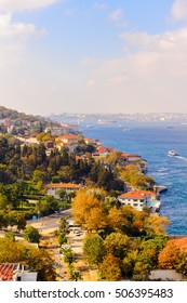 European coast of the Bosphorus river in Istanbul, Turkey, - Shutterstock ID 506395483