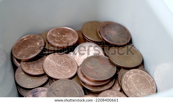 European Coins - Money - five euro cent in a box\
- closeup