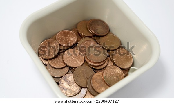 European Coins -\
Money - five euro cent in a\
box