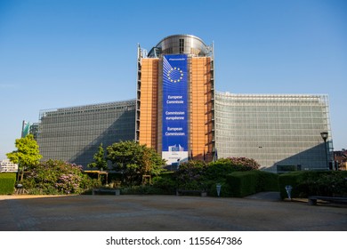 Тhe European Commission Building In Brussels, Belgium. 25-05-2018